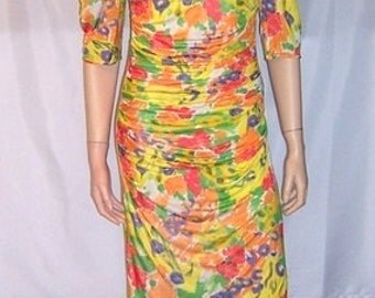 Ungaro Parallele Paris-Yellow Floral Printed Silk ress