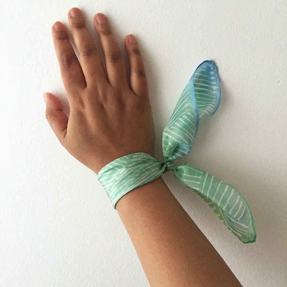 Clear Skies mini wrist scarf / hair tie / pocket by AratiDevasher
