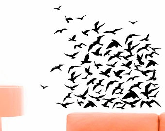Flying birds decal | Etsy