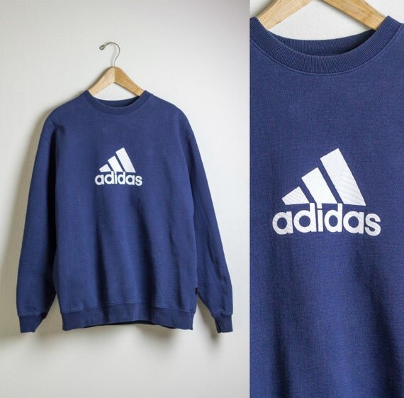 BLUE ADIDAS SWEATSHIRT / 3 stripes / jumper / pullover