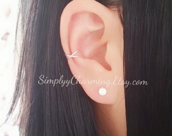 Criss Cross Double Conch Ear Cuff No piercing required Helix Jewelry - Sterling Silver/14K Gold Filled
