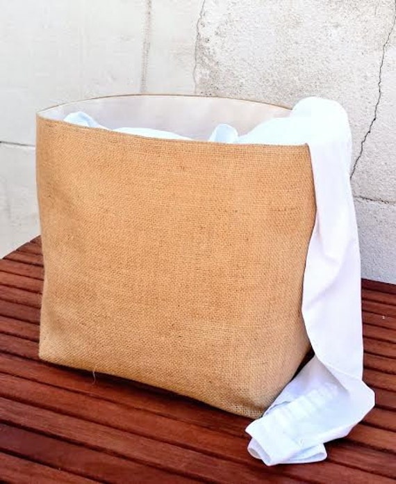 LARGE LAUNDRY BASKET Luxury Jute Hessian Burlap Storage
