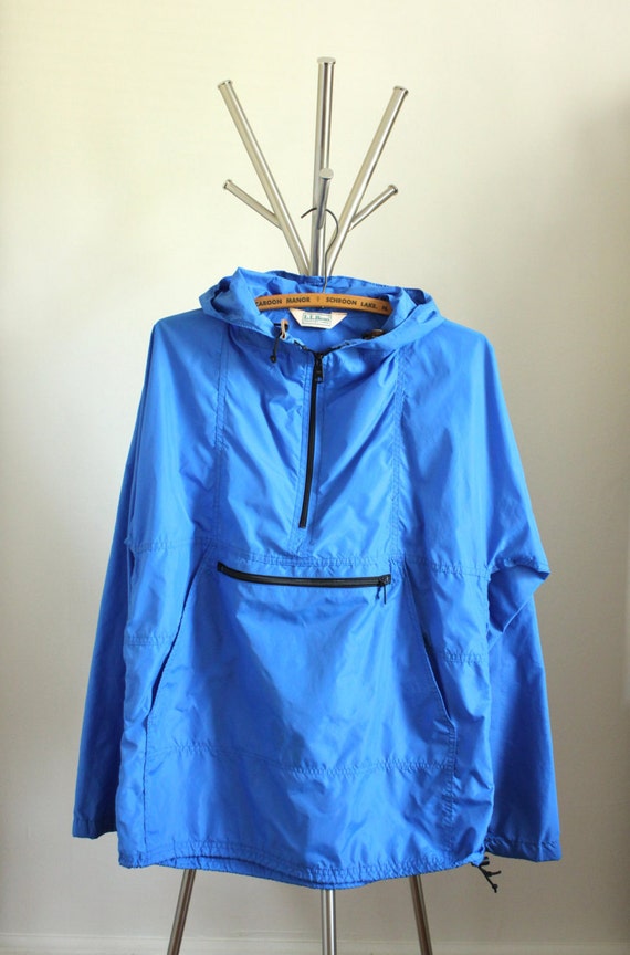 Blue Vintage LL Bean Windbreaker Raincoat by thegreybirchvintage