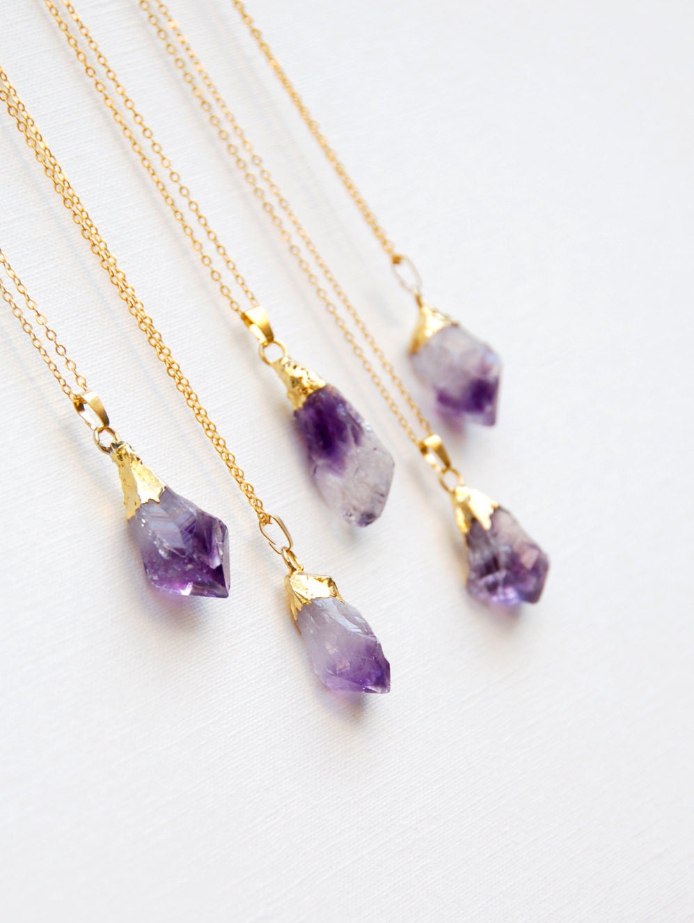 raw amethyst pendant