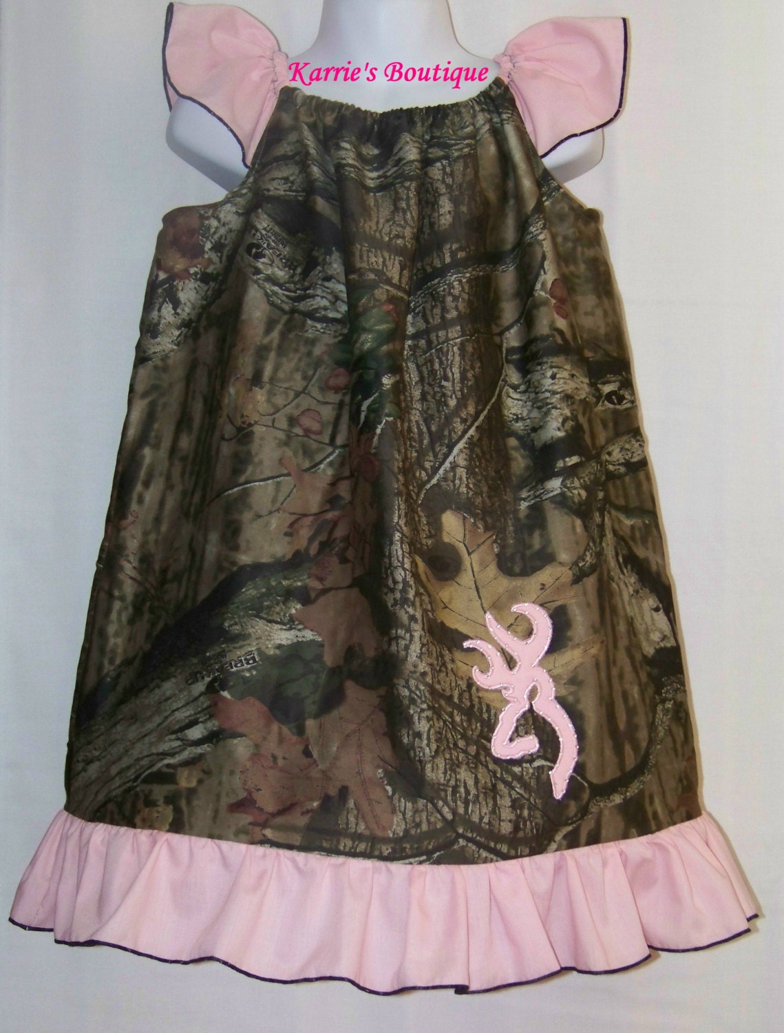 Camo Ruffle Dress / Bling Deer / Pink / Mossy Oak