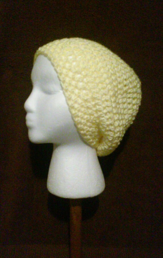 Yellow Crochet Hat Light Yellow Crochet Slouchy Beanie