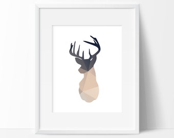 Deer head printable | Etsy