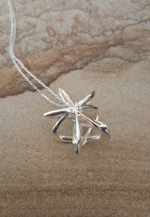 3d Music Necklace - "Embrace" - Original Sterling Silver Pendant - Fourth Octave Harmony - Techniflow Soundstill Series