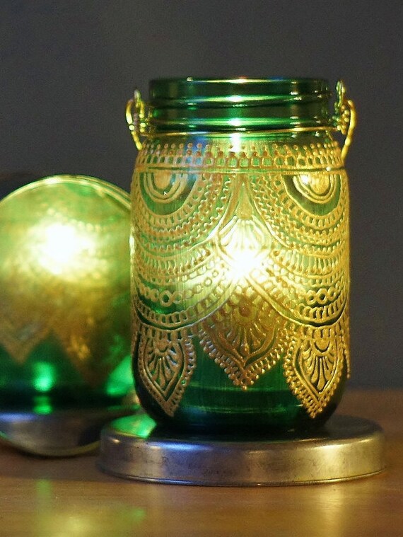 Gypsy Decor Hanging Lantern Boho Candle Holder With Hand