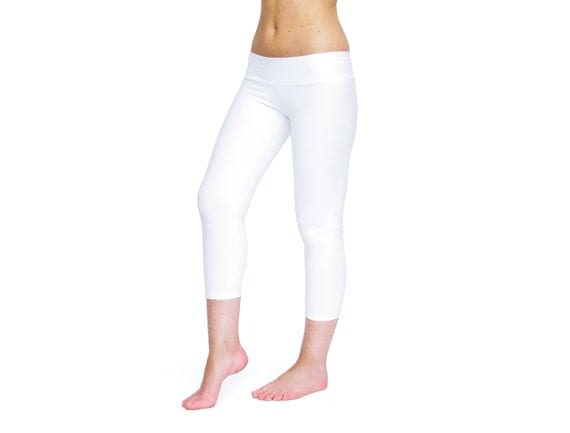 White Workout Womens Capri Leggings by AncyShop on Etsy