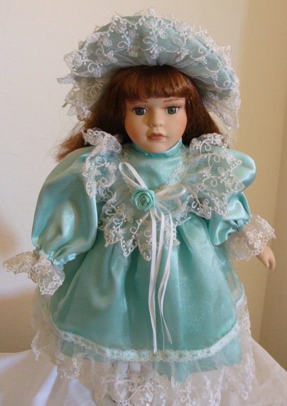 Sale Vintage 18 inch Porcelain Doll by MomsAddict on Etsy