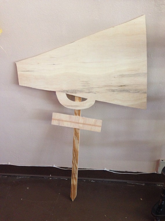 Out door wooden cheer megaphone lawn sign by ThePaintedArrowMS
