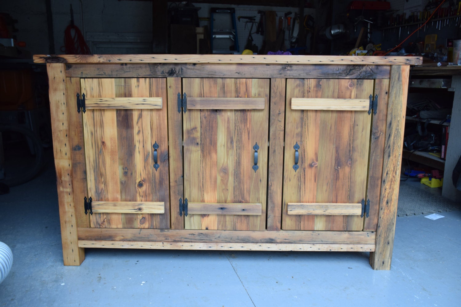 Reclaimed Wood Rustic Buffet Farmhouse Buffet Table Entryway