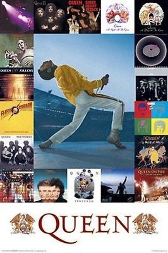 Queen Freddie Mercury Band Album Covers Rare by VintagePosterPlace