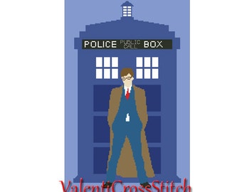 Doctor Who Cross Stitch Pattern,Counted Cross Stitch Patterns,Police Box,TV,Movie,BBC