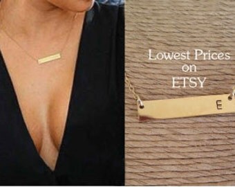 Stamped Gold Bar Necklace-Personalized Gold Bar Necklace-Kim Kardashian Style-Valentines Gift-Personalized Necklace-Gift For Her-Mothers Day