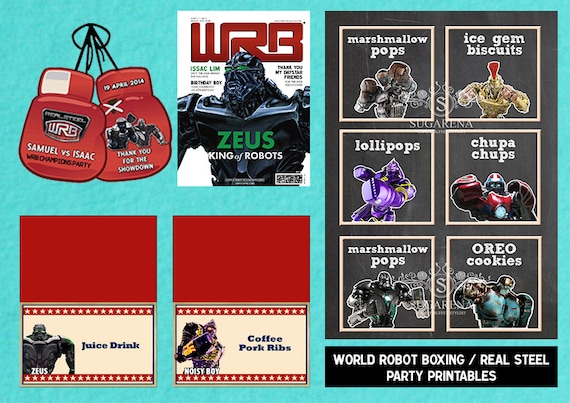 World Robot Boxing / Real Steel Party Printables