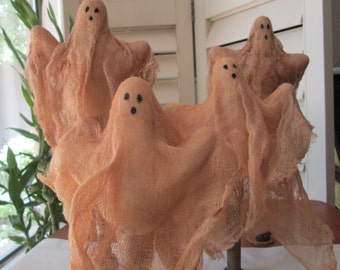 Primitive Halloween Ghosts - Vintage Textile Bobbin - Ghosts - 10"-12" Ghosts - Halloween Decoration - Spooky Decoration