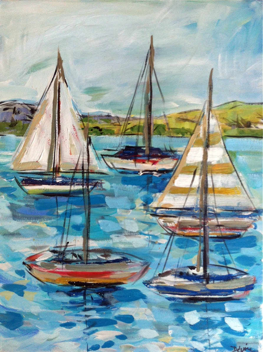 abstract sailboat paintings