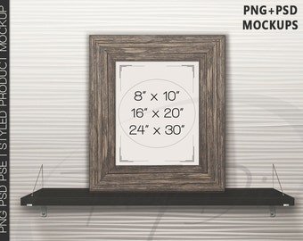 8x10 White Portrait Frame on Wooden Floor by TanyDiDesignStudio
