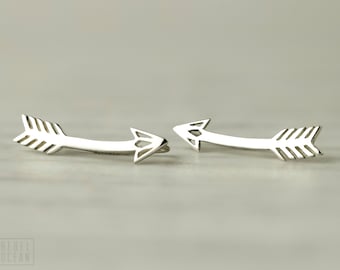 Arrow Earrings Sterling Silver Ear Cuff American Native Ear Sweep Pin Earrings Boho Jewelry - FES019 T2