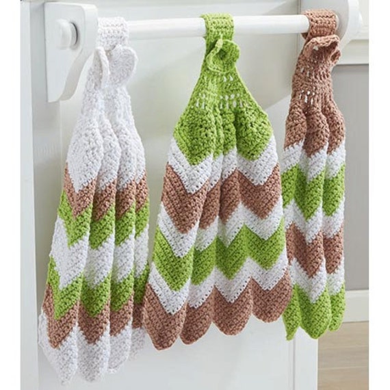 Items similar to Cozy Kitchen Ripple Hand Towels Crochet on Etsy