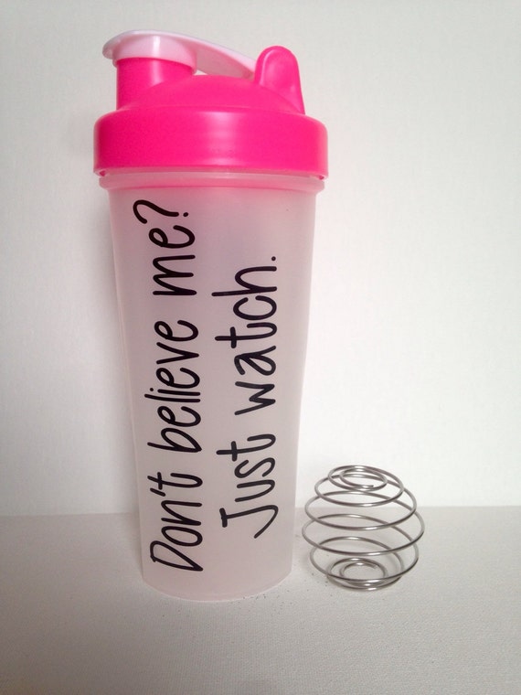 Personalized blender bottle // pink lid // protein shake