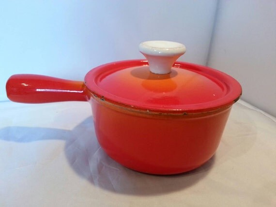 Belgium Descoware sauce pan enamel cast iron by izabelvintageshop