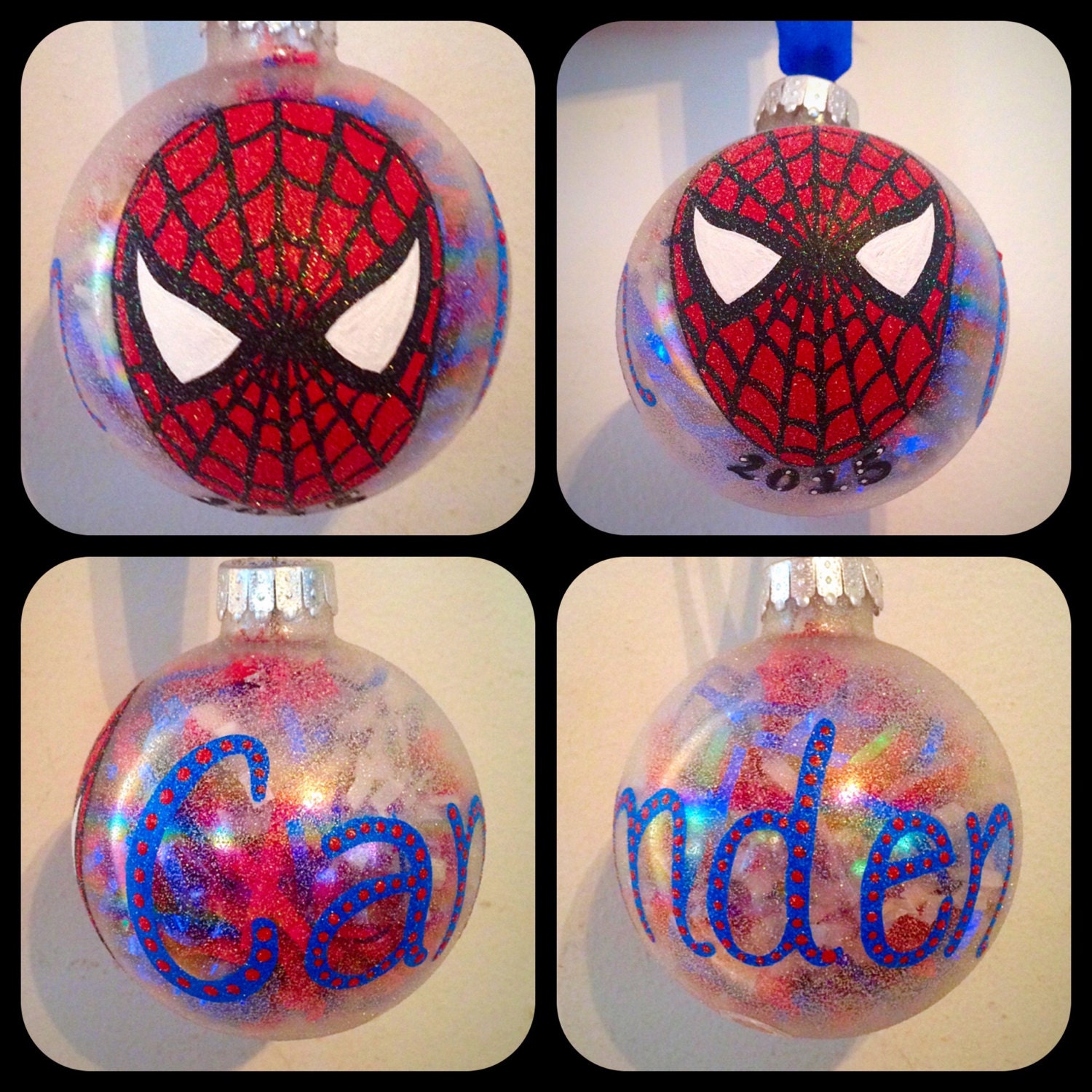 personalized spiderman christmas ornament