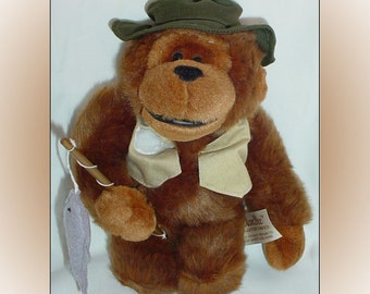 Gorilla Fisherman Stuffed Animal Vintage Dan Dee Plush