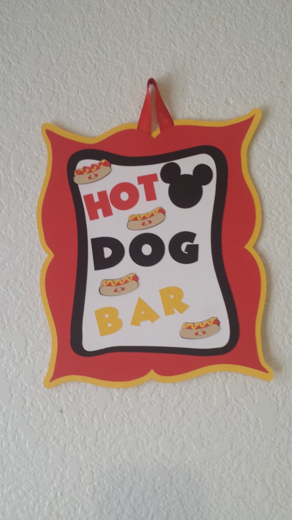 Mickey Mouse Hot Dog Bar sign Mickey food sign