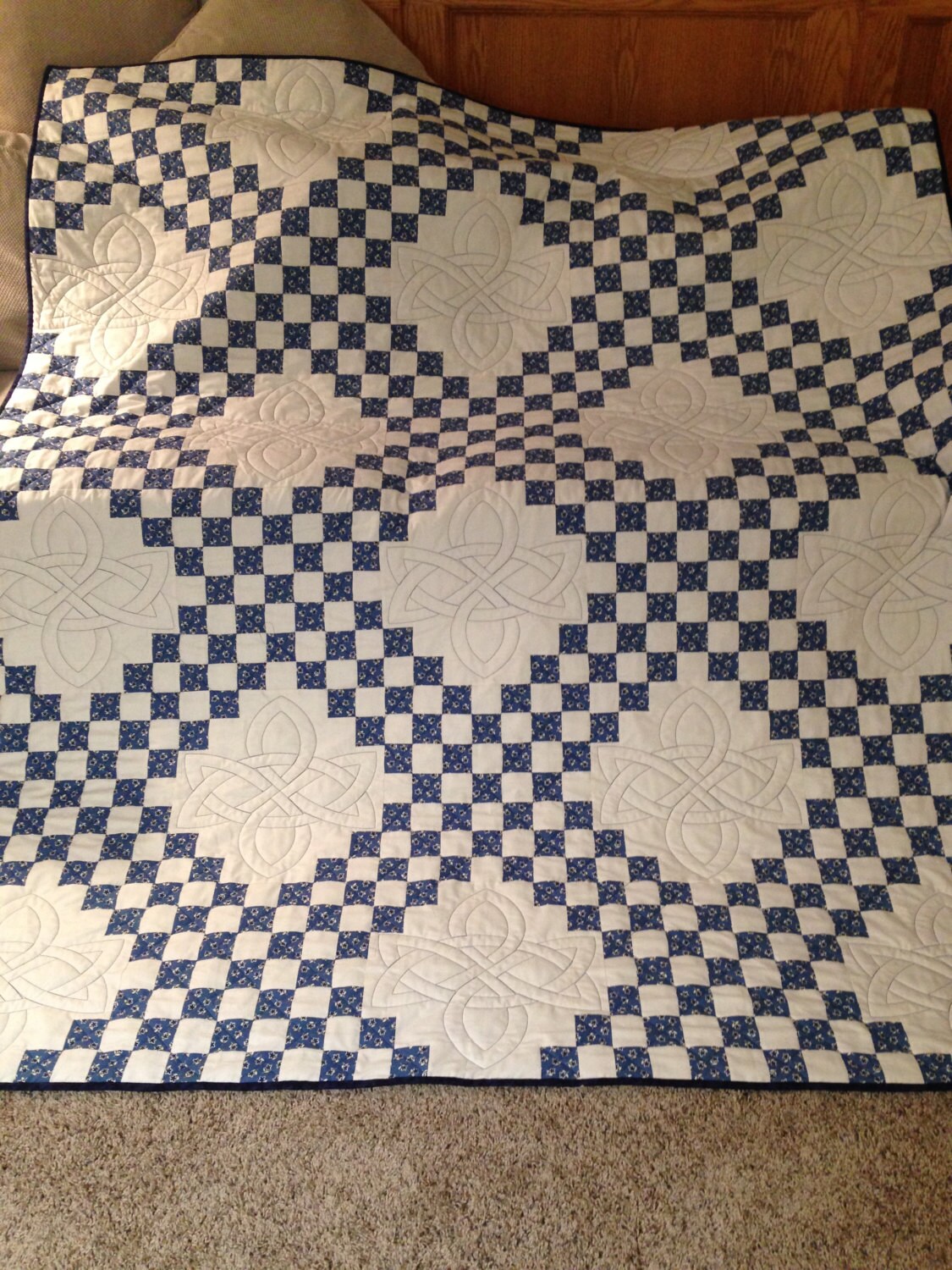 Triple Irish Chain Quilt by SpectacularQuilts on Etsy