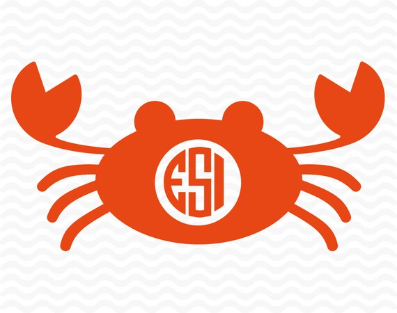 Download Crab Monogram svg Nautical svg Beach svg. SVG DXF EPS