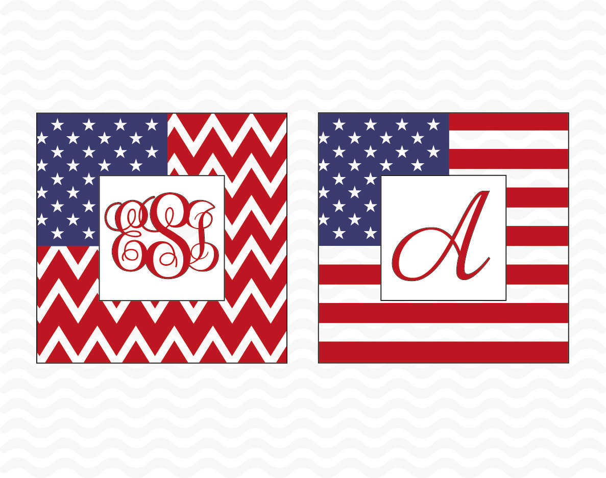 Download Patriotic american flag Square monogram frame by ...