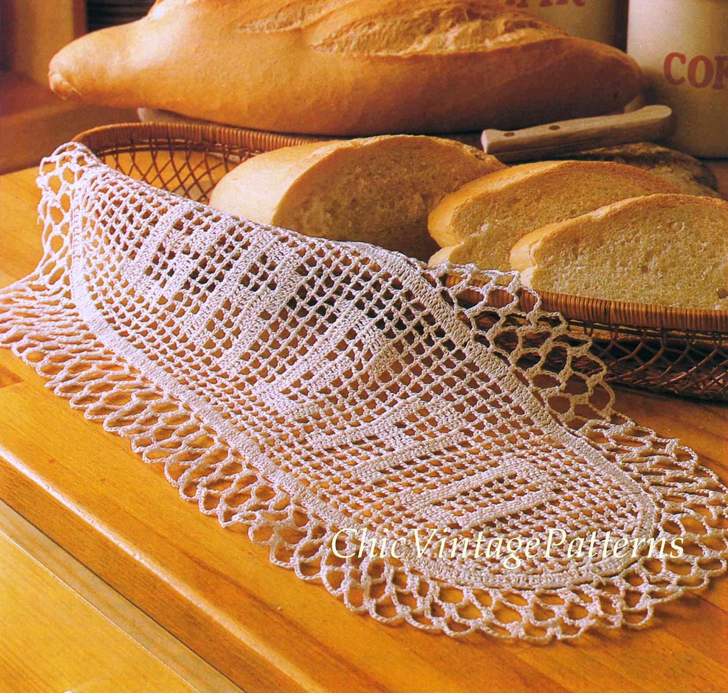 Crochet Bread Basket Liner PDF Crochet Pattern Gift