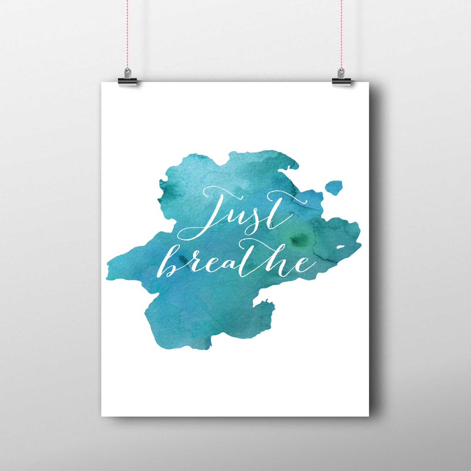 Just breathe printable wall art motivational poster