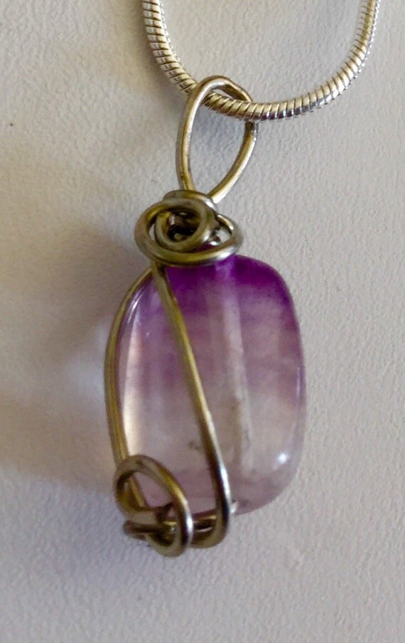 One of a kind wire wrapped stone pendant by TROPICALNecklaces