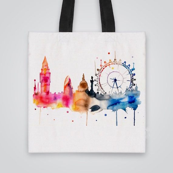 London Tote Bag - Gift Ideas for Her - London Printed Bag - London ...