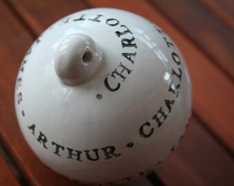Personalized Ceramic bauble, personalised Christmas decoration, personalised christmas gift, personalised ceramic decoration
