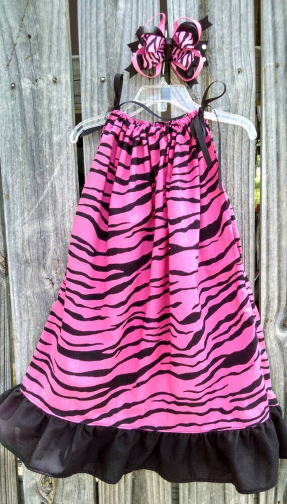 Zebra dress Pink and Black Zebra Pillowcase Dress Zebra
