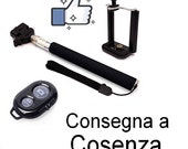Consegna a Cosenza Asta Telescopica bastone braccio allungabile Foto AutoScatto Selfie + Telecomando Bluetooth Smartphone Android Ios Iphone
