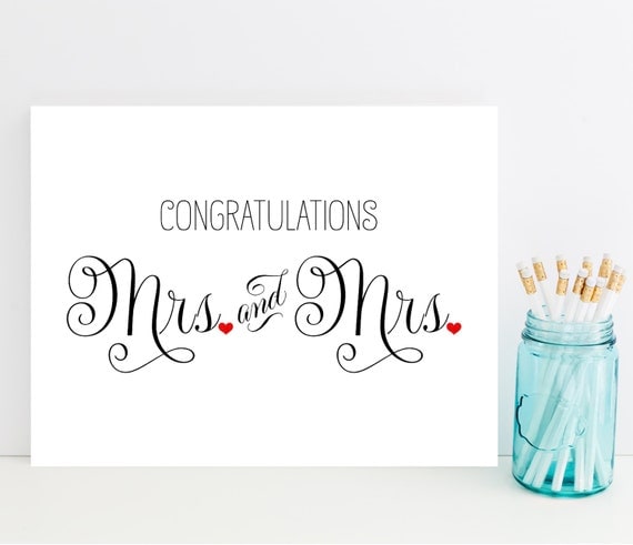 Mrs and Mrs wedding card