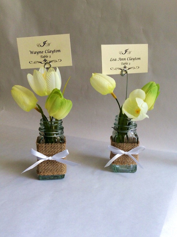 Bud vase place card holders garden wedding shabby by Lenoreloves