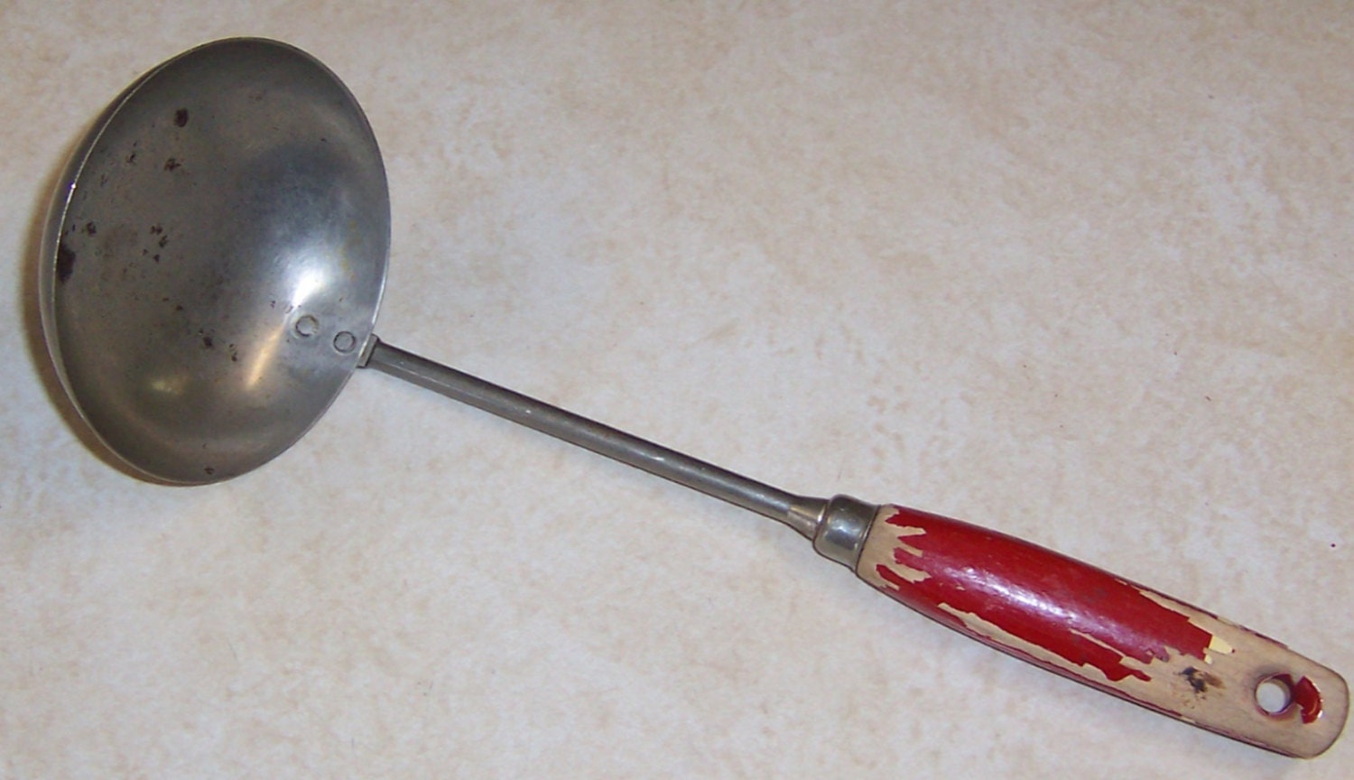 Vintage Soup Ladle 1 Red and Yellow Handle Kitchen & Dining