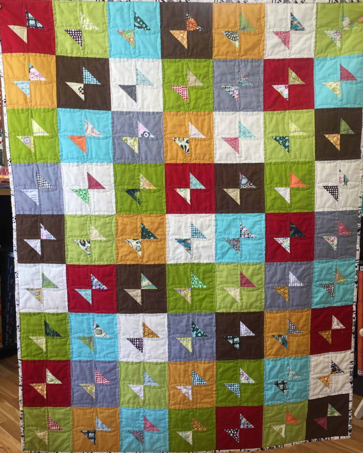 Modern Bow Tie Quilt Kit Quilt Top Only