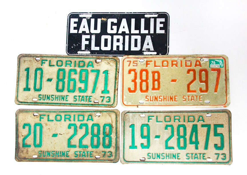 Vintage Florida License Plate Collection OLd by lloydstreasures