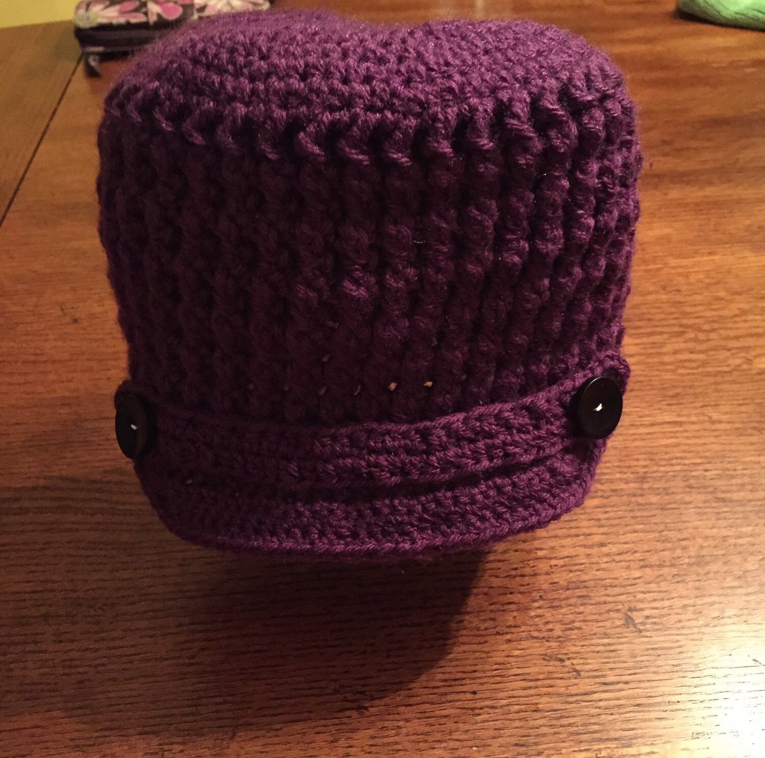 Purple adult newsboy hat