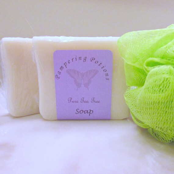 Tea Tree Oil Soap Acne Soap Dandruff Soap by PamperingPotions