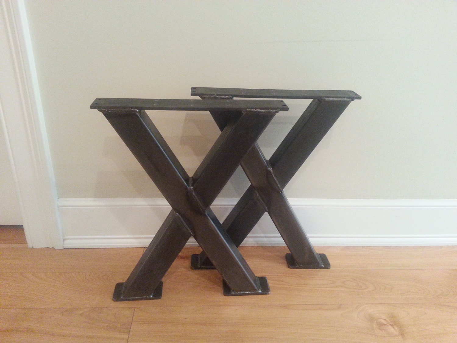 X Bench Metal Legs Multi Finishes Steel By DirtFrogFurniture