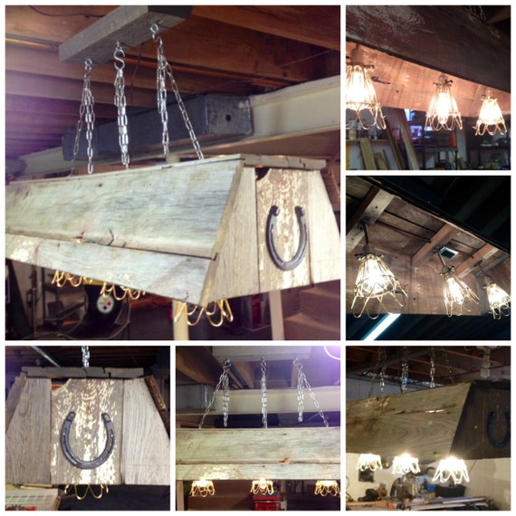 Rustic Barn Wood Pool Table / Dining Light by WoodsEdge3 on Etsy